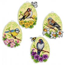 Orchidea Counted Cross Stitch Kit Birds Set of 4