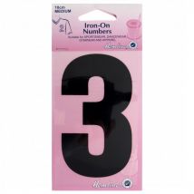 Hemline Number Patch Motif Black Number 3