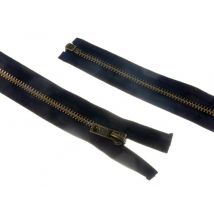 Opti Antique Metal Open End Zips Navy Blue