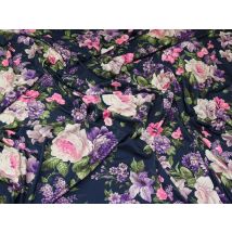 Lady McElroy ITY Silky Stretch Knit Fabric Pink & Navy