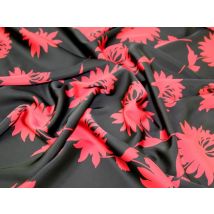 John Kaldor Ursula Stretch Woven Sateen Fabric Black & Red