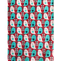Kokka Cotton Linen Canvas Fabric Red