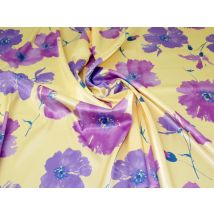 John Kaldor Santa Cruz Stretch Woven Satin Fabric Purple & Yellow