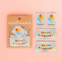 Sarah Hearts Birthday Multipack Woven Labels