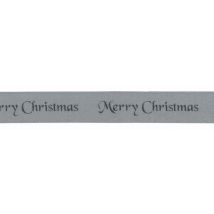 Berisfords Merry Christmas Ribbon (Value Roll) 12 Silver/Silver