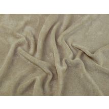 Stof France Bamboo Polyester Towelling Stretch Knit Fabric Beige