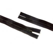 Opti Antique Metal Closed End Jean Zips Brown
