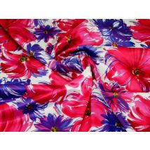 John Kaldor Santa Cruz Stretch Woven Satin Fabric Cerise & Violet