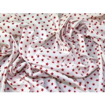 John Louden 100% Cotton Fabric Red on White