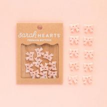 Sarah Hearts Pink Bow Buttons