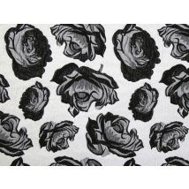 Deadstock Metallic Woven Brocade Fabric Grey