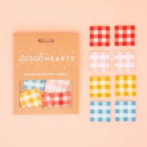 Sarah Hearts Gingham Multipack Woven Labels