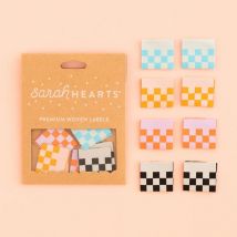 Sarah Hearts Checkerboard Multipack Woven Labels