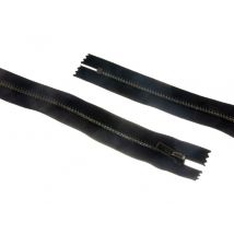 Opti Antique Metal Closed End Jean Zips Black