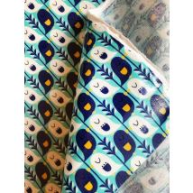 Kokka Laminated Cotton Linen Canvas Fabric Blue