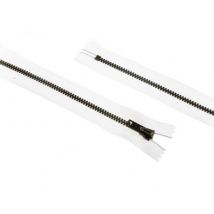 Opti Antique Metal Closed End Zips White