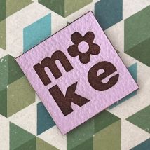 Two Stitches Make Leather Labels Lilac