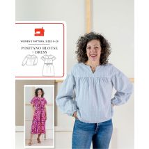 Liesl + Co Paper Sewing Pattern Positano Blouse & Dress