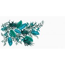 John Kaldor Santa Cruz Stretch Woven Satin Fabric Turquoise on White