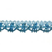 Essential Trimmings Metallic Lace Trim Blue