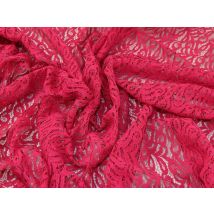 John Louden Corded Cotton Lace Fabric Cerise Pink