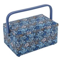 Hobby and Gift Woodblock Floral Medium Sewing Box