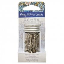 Hobby and Gift Woodblock Floral Assorted Safety Pins in Jar