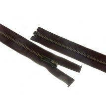 Opti Antique Metal Open End Zips Brown