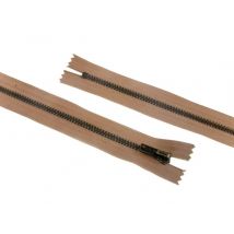 Opti Antique Metal Closed End Zips Beige