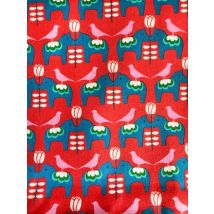 Kokka Cotton Linen Canvas Fabric Red