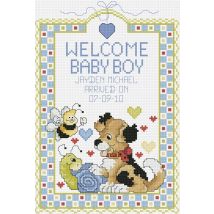 Janlynn Welcome Baby Boy Counted Cross Stitch Kit