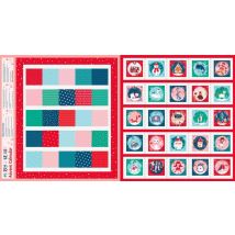 Dashwood Studio Merry & Bright Cotton Fabric Advent Calendar Panel