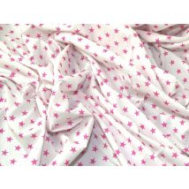 John Louden 100% Cotton Fabric Cerise Pink on White