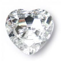 Crendon Crystal Heart Buttons (Value Pack) Clear