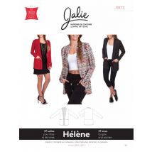 Jalie Paper Sewing Pattern 3677 Helene Shawl Collar Cardigan