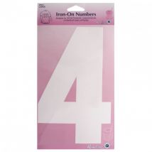 Hemline Number Patch Motif White Number 4