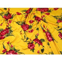 Lady McElroy ITY Silky Stretch Knit Fabric Pink & Yellow