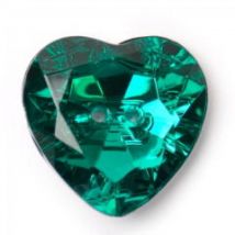 Crendon Crystal Heart Buttons (Value Pack) Green