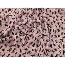 Lady McElroy Sheer Chiffon Fabric Black On Pink