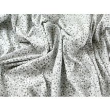 John Louden 100% Cotton Poplin Fabric Grey on White