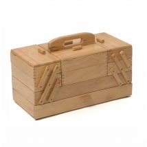 Hobby and Gift Wood Large Sewing Craft Box Light Wood