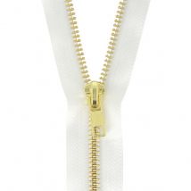 Milward Brass Metal Jacket Open End Zips White