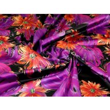 John Kaldor Santa Cruz Stretch Woven Satin Fabric Purple & Orange