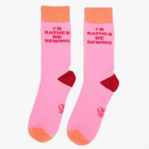 Kylie And The Machine Id Rather Be Sewing Socks Pink Orange