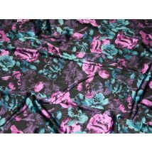 John Kaldor Ursula Stretch Woven Sateen Fabric Purple & Turquoise