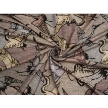 Minerva Exclusive Crane Dance Viscose Jersey Stretch Knit POD Fabric