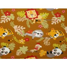 Stof France Cotton Jersey Stretch Knit Fabric Gold