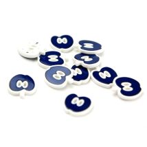 Dill Apple Shaped Buttons (Value Pack) Navy/White