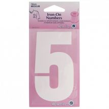 Hemline Number Patch Motif White Number 5