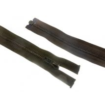 Opti Antique Metal Open End Zips Khaki Green